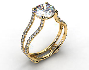 18k Yellow Gold Tapered Split Shank ZE121 by Danhov Designer Engagement Ring